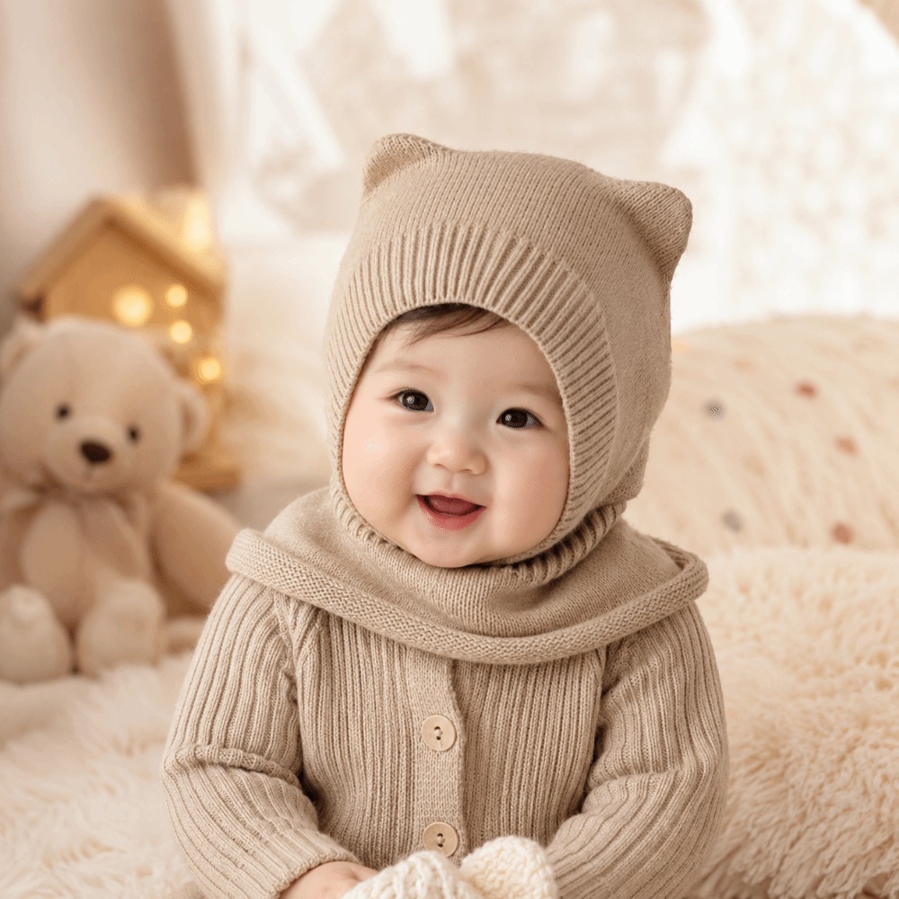 New Warm Woolen Baby Balaclava - Baby Hat Beanie 评论和价格