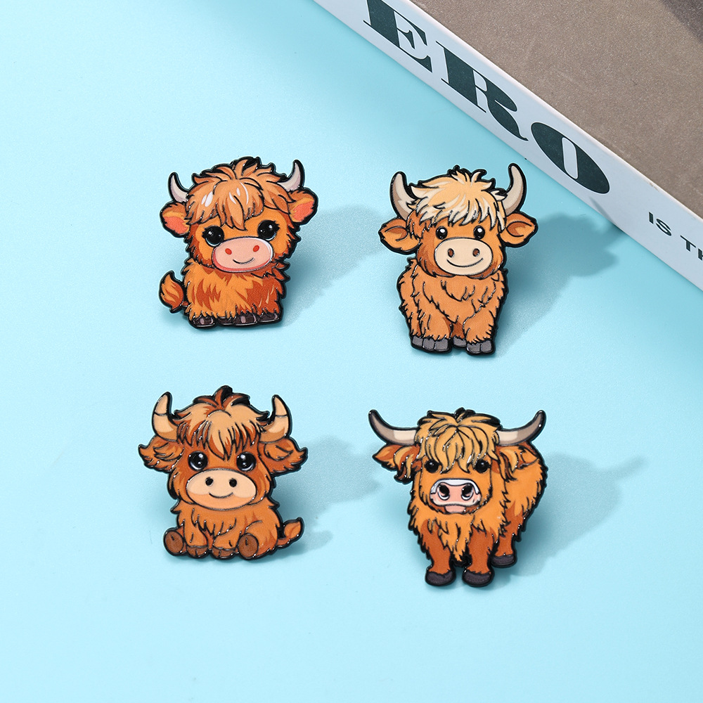Cartoon Cattle Enamel Brooch L - Baby Clothing Unique 评论和价格
