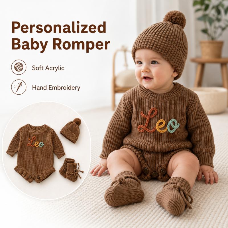 Personalized Baby Knit Romper  - Baby Clothing Names 评论和价格