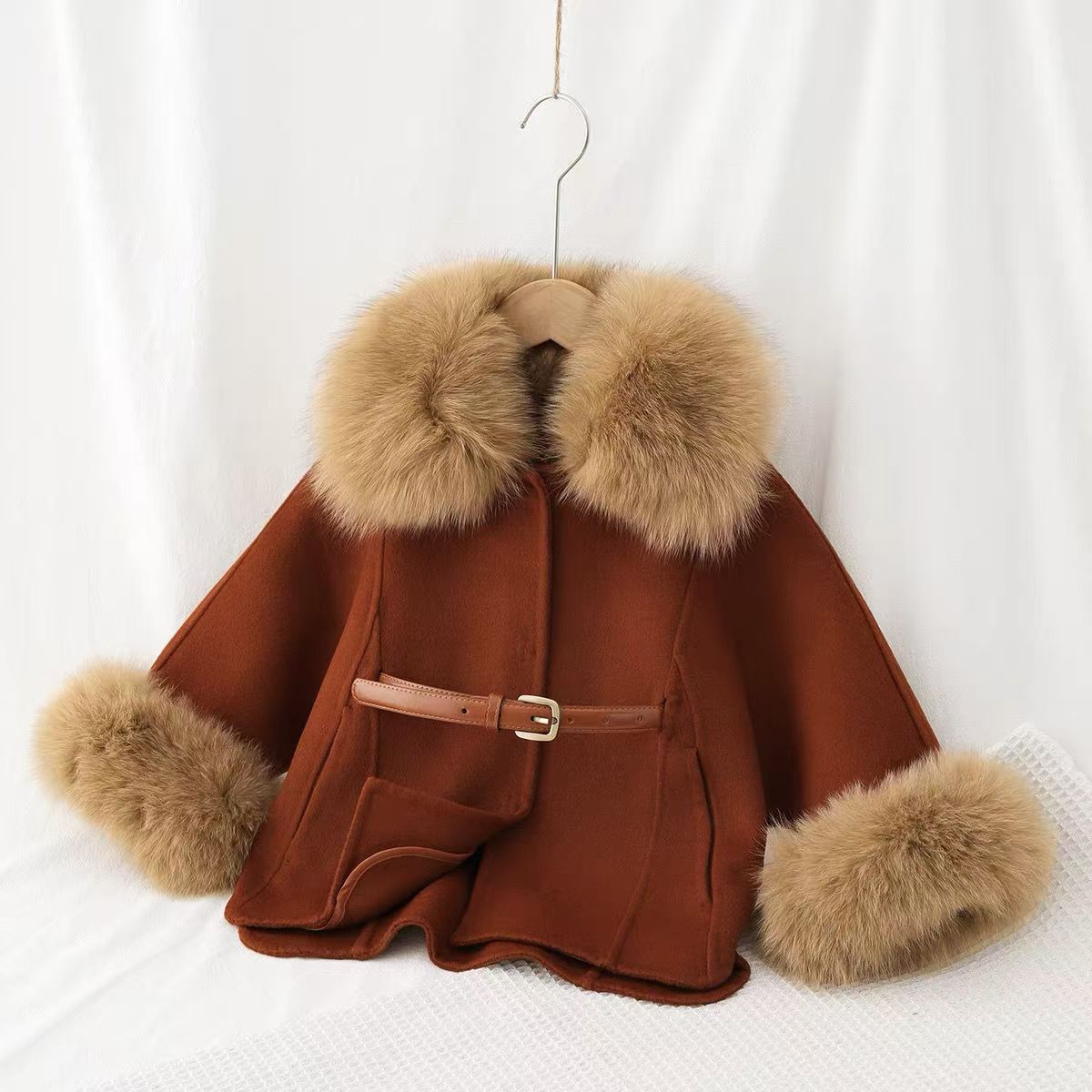 Girls' Double-sided Wool Coat  - Baby Clothing High End 评论和价格